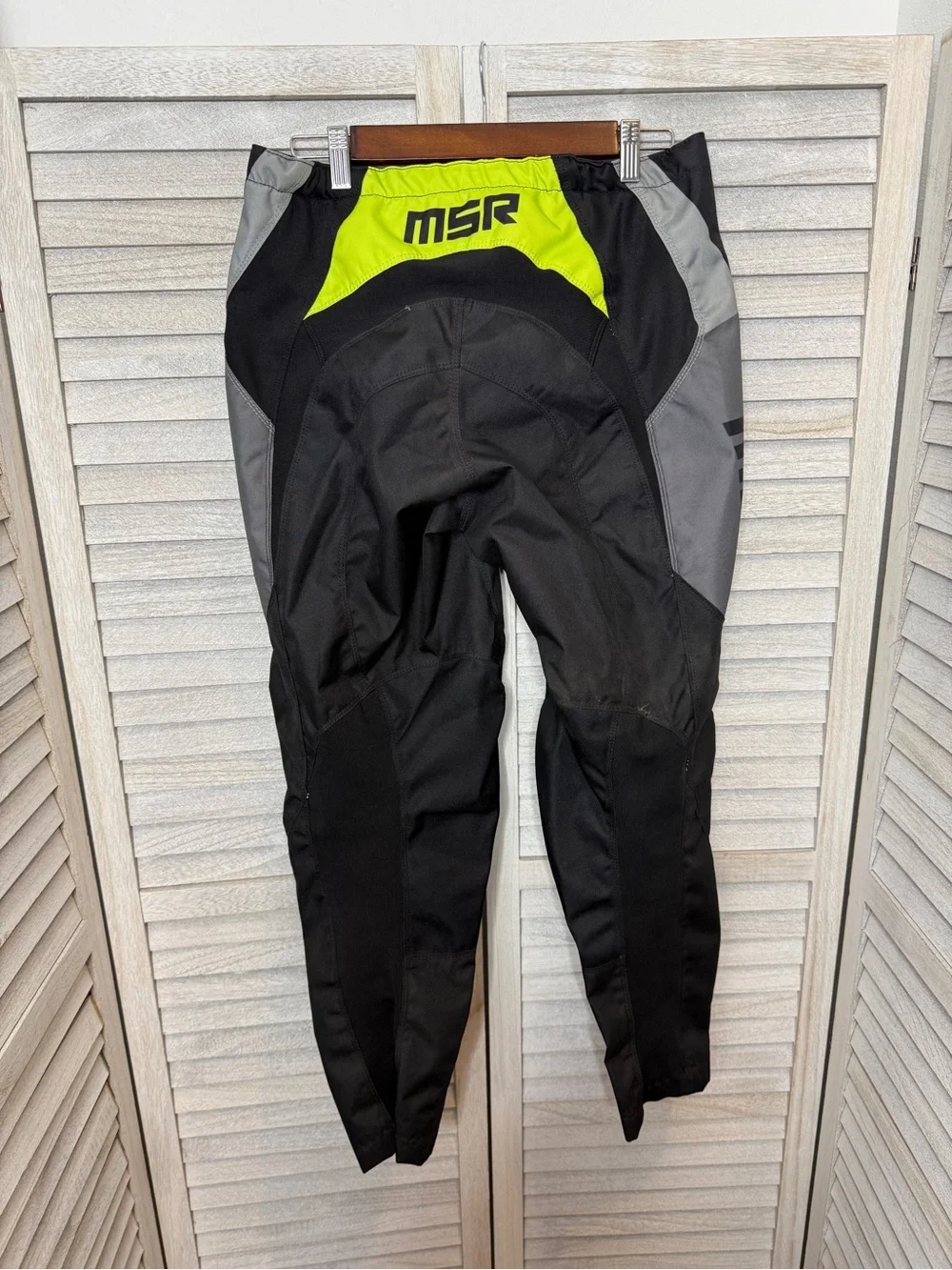 MSR Axxis Mens 34 Motocross Pants Black Gray Hi Vis MX Dirt Bike Racing